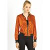 imageAllegra K Womens Sparkly Holographic Lightweight 90S Shiny Metallic Bomber JacketOrange