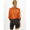 imageAllegra K Womens Sparkly Holographic Lightweight 90S Shiny Metallic Bomber JacketOrange