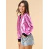 imageAllegra K Womens Sparkly Holographic Lightweight 90S Shiny Metallic Bomber JacketPink