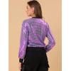 imageAllegra K Womens Sparkly Holographic Lightweight 90S Shiny Metallic Bomber JacketPurple1