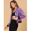 imageAllegra K Womens Sparkly Holographic Lightweight 90S Shiny Metallic Bomber JacketPurple1