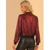imageAllegra K Womens Sparkly Holographic Lightweight 90S Shiny Metallic Bomber JacketRed