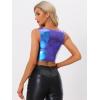 imageAllegra K Womens U Neck Sleeveless Party Clubwear Holographic Shiny Metallic Crop TopBlue Purple