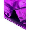 imageAllegra K Womens U Neck Sleeveless Party Clubwear Holographic Shiny Metallic Crop TopPurple