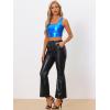 imageAllegra K Womens U Neck Sleeveless Party Clubwear Holographic Shiny Metallic Crop TopRoyal Blue