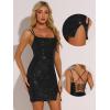 imageAllegra K Party Mini Dress for Womens Clubwear Laceup Spaghetti Straps Bodycon Sparkly Glitter Sequin DressBlack