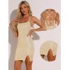 imageAllegra K Party Mini Dress for Womens Clubwear Laceup Spaghetti Straps Bodycon Sparkly Glitter Sequin DressGold