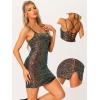 imageAllegra K Party Mini Dress for Womens Clubwear Laceup Spaghetti Straps Bodycon Sparkly Glitter Sequin DressMulticolor Black