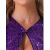 imageAllegra K Sequin Bolero for Womens Party Sparkly Crop Christmas Glitter ShrugPurple