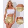 imageAllegra K Sequin Shorts for Womens Midrise Solid Zipper Elastic Waist Sparkle Cocktail Night Out ShortsGold