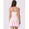 imageAllegra K Womens Glitter Sequin Dress Sexy Spaghetti Strap Sleeveless Mini Party Dress ClubwearPink White