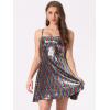 imageAllegra K Womens Glitter Sequin Dress Sexy Spaghetti Strap Sleeveless Mini Party Dress ClubwearRainbow