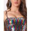 imageAllegra K Womens Glitter Sequin Dress Sexy Spaghetti Strap Sleeveless Mini Party Dress ClubwearRainbow