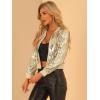 imageAllegra K Womens Halloween Sequin Jacket 2024 Fall Party Shiny Glitter Sparkly Bomber JacketsApricots