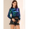 imageAllegra K Womens Halloween Sequin Jacket 2024 Fall Party Shiny Glitter Sparkly Bomber JacketsGreen