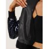 imageAllegra K Womens Halloween Sequin Jacket 2024 Fall Party Shiny Glitter Sparkly Bomber JacketsNavy