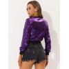 imageAllegra K Womens Halloween Sequin Jacket 2024 Fall Party Shiny Glitter Sparkly Bomber JacketsPurple