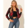 imageAllegra K Womens Halloween Sequin Jacket 2024 Fall Party Shiny Glitter Sparkly Bomber JacketsRed