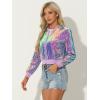 imageAllegra K Womens Halloween Sequin Jacket 2024 Fall Party Shiny Glitter Sparkly Bomber JacketsShiny Purple