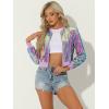 imageAllegra K Womens Halloween Sequin Jacket 2024 Fall Party Shiny Glitter Sparkly Bomber JacketsShiny Purple