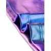 imageAllegra K Womens Halloween Shiny Glitter Shirt Holographic Party Disco Rainbow Metallic TopBlue Purple