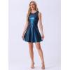 imageAllegra K Womens Metallic Sleeveless High Waist Club Party Disco Holographic DressDark Blue