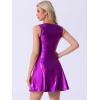 imageAllegra K Womens Metallic Sleeveless High Waist Club Party Disco Holographic DressDark Purple