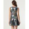 imageAllegra K Womens Metallic Sleeveless High Waist Club Party Disco Holographic DressMulticolor