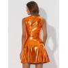 imageAllegra K Womens Metallic Sleeveless High Waist Club Party Disco Holographic DressOrange