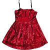 imageAllegra K Womens Glitter Sequin Dress Sexy Spaghetti Strap Sleeveless Mini Party Dress ClubwearRed