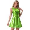 imageAllegra K Womens Metallic Sleeveless High Waist Club Party Disco Holographic DressShiny Green