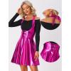 imageAllegra K Metallic Skirts for Womens Holographic Party Shimmering High Waist Gothic Suspender SkirtHot Pink