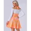 imageAllegra K Metallic Skirts for Womens Holographic Party Shimmering High Waist Gothic Suspender SkirtLight Orange