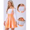 imageAllegra K Metallic Skirts for Womens Holographic Party Shimmering High Waist Gothic Suspender SkirtLight Orange