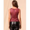 imageAllegra K Womens Christmas Shiny Party Club Cami Sparkly Metallic Tank TopBurgundy