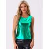 imageAllegra K Womens Christmas Shiny Party Club Cami Sparkly Metallic Tank TopDark Green