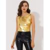 imageAllegra K Womens Christmas Shiny Party Club Cami Sparkly Metallic Tank TopGold Tone