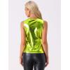 imageAllegra K Womens Christmas Shiny Party Club Cami Sparkly Metallic Tank TopMustard Green