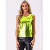 imageAllegra K Womens Christmas Shiny Party Club Cami Sparkly Metallic Tank TopMustard Green