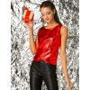 imageAllegra K Womens Christmas Shiny Party Club Cami Sparkly Metallic Tank TopRed