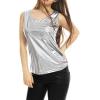 imageAllegra K Womens Christmas Shiny Party Club Cami Sparkly Metallic Tank TopSilver