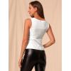 imageAllegra K Womens Christmas Shiny Party Club Cami Sparkly Metallic Tank TopWhite