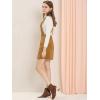 imageAllegra K Womens Corduroy Mini V Neck Vintage ALine Bib Christmas Overall Pinafore DressBrown