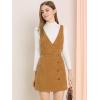 imageAllegra K Womens Corduroy Mini V Neck Vintage ALine Bib Christmas Overall Pinafore DressBrown
