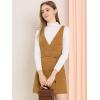 imageAllegra K Womens Corduroy Mini V Neck Vintage ALine Bib Christmas Overall Pinafore DressBrown