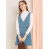 imageAllegra K Womens Corduroy Mini V Neck Vintage ALine Bib Christmas Overall Pinafore DressDusty Blue