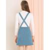 imageAllegra K Womens Corduroy Mini V Neck Vintage ALine Bib Christmas Overall Pinafore DressDusty Blue