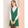 imageAllegra K Womens Corduroy Mini V Neck Vintage ALine Bib Christmas Overall Pinafore DressGreen