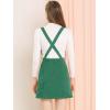 imageAllegra K Womens Corduroy Mini V Neck Vintage ALine Bib Christmas Overall Pinafore DressGreen