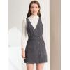 imageAllegra K Womens Corduroy Mini V Neck Vintage ALine Bib Christmas Overall Pinafore DressGrey
